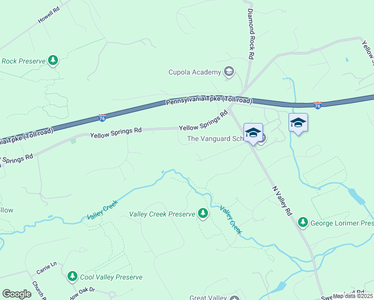 map of restaurants, bars, coffee shops, grocery stores, and more near 1950 Standiford Drive in Malvern