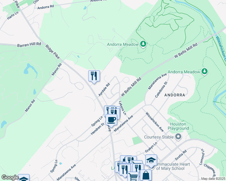 map of restaurants, bars, coffee shops, grocery stores, and more near 852 Ronnie Lane in Philadelphia