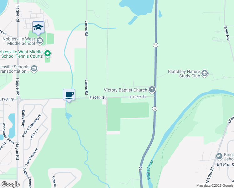 map of restaurants, bars, coffee shops, grocery stores, and more near 8518 East 196th Street in Noblesville