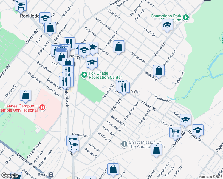 map of restaurants, bars, coffee shops, grocery stores, and more near 809 Loney Street in Philadelphia