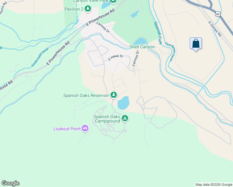 map of restaurants, bars, coffee shops, grocery stores, and more near 2931 Spanish Oaks Drive in Spanish Fork