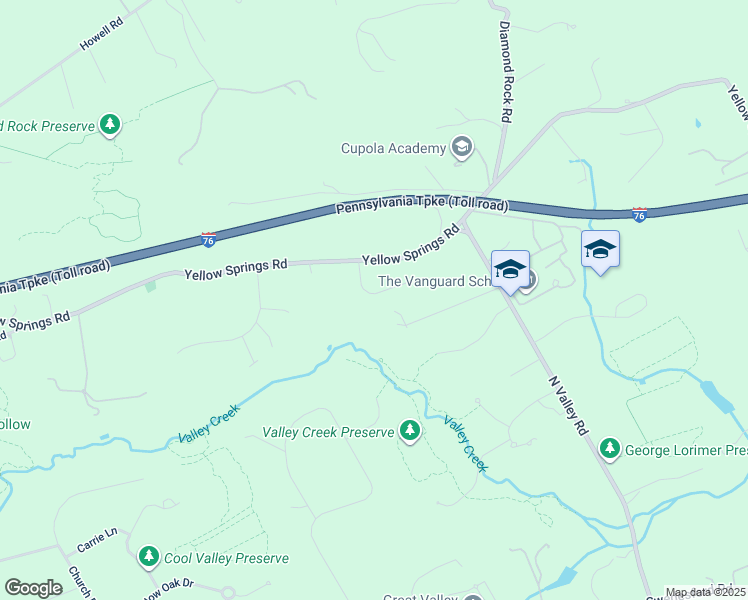 map of restaurants, bars, coffee shops, grocery stores, and more near 1950 Standiford Drive in Malvern