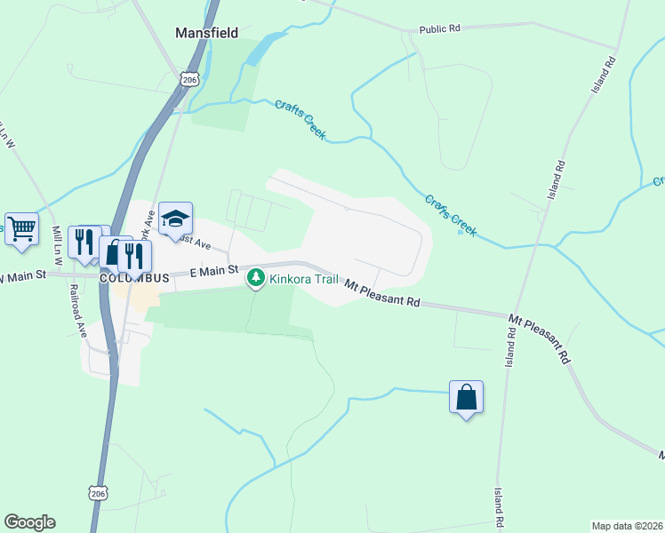 map of restaurants, bars, coffee shops, grocery stores, and more near 25037 Mount Pleasant Road in Mansfield