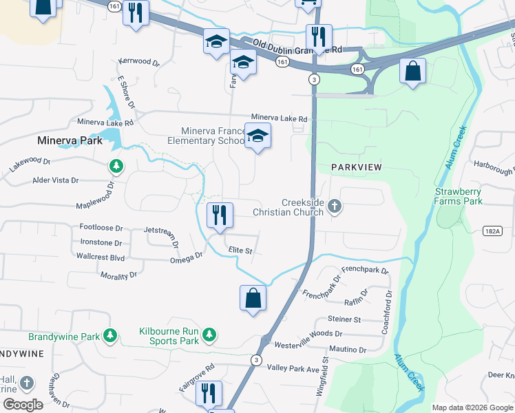 map of restaurants, bars, coffee shops, grocery stores, and more near 3228 Yellow Finch Way in Columbus