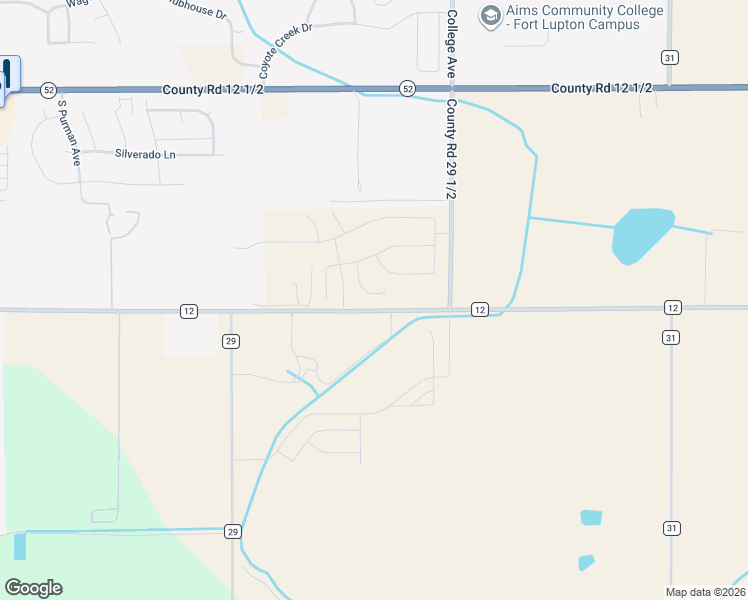 map of restaurants, bars, coffee shops, grocery stores, and more near 14405 County Road 12 in Fort Lupton