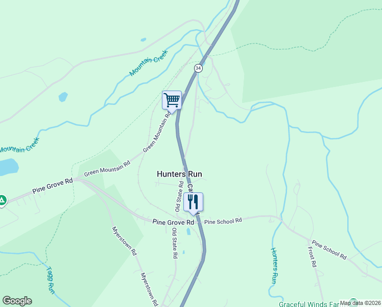 map of restaurants, bars, coffee shops, grocery stores, and more near 451 Old State Road in Gardners