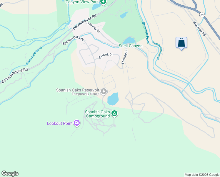 map of restaurants, bars, coffee shops, grocery stores, and more near 3271 2830 South in Spanish Fork