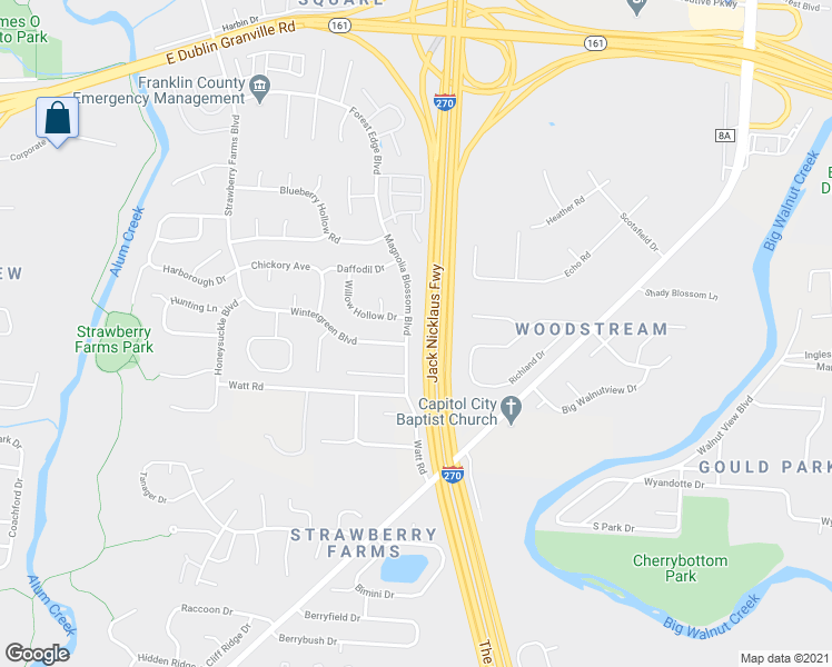 map of restaurants, bars, coffee shops, grocery stores, and more near 4946 Magnolia Blossom Boulevard in Columbus