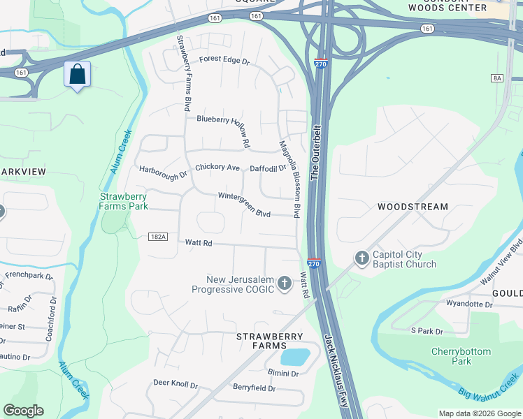 map of restaurants, bars, coffee shops, grocery stores, and more near 4111 Willow Hollow Drive in Columbus