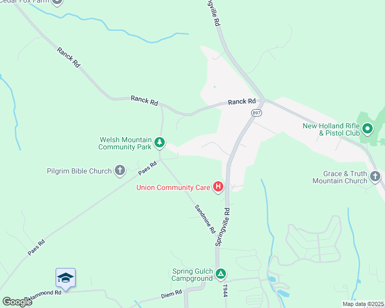 map of restaurants, bars, coffee shops, grocery stores, and more near 5200 Honeysuckle Ln in New Holland