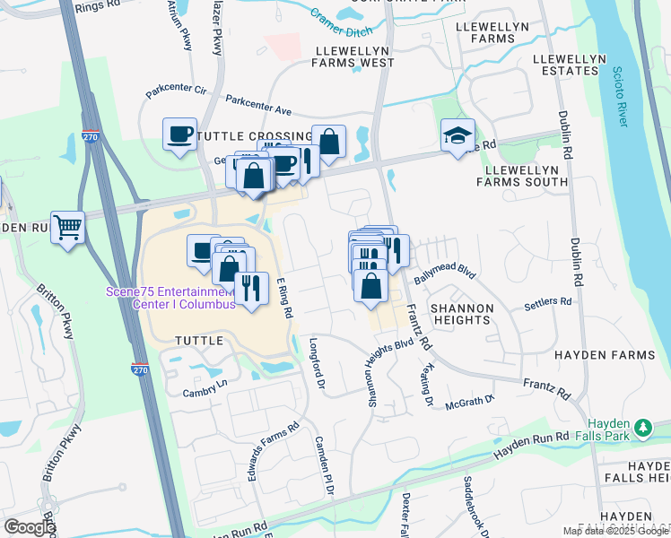 map of restaurants, bars, coffee shops, grocery stores, and more near 4087 Meath Court in Dublin