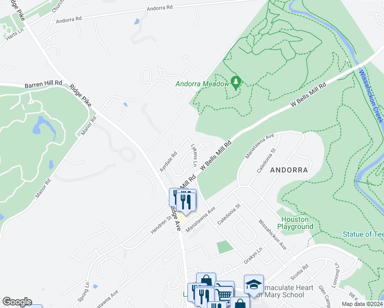 map of restaurants, bars, coffee shops, grocery stores, and more near 870 Ronnie Lane in Philadelphia