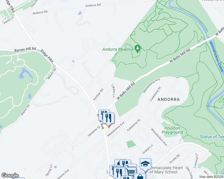 map of restaurants, bars, coffee shops, grocery stores, and more near 870 Ronnie Lane in Philadelphia