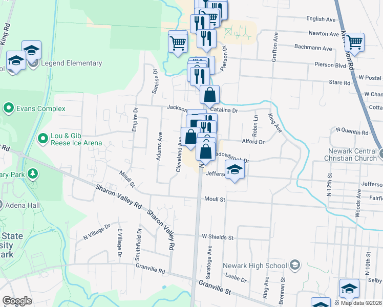 map of restaurants, bars, coffee shops, grocery stores, and more near 929 North 21st Street in Newark