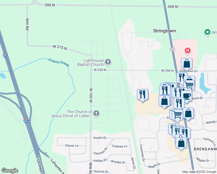 map of restaurants, bars, coffee shops, grocery stores, and more near 2455 Point Road in Lebanon