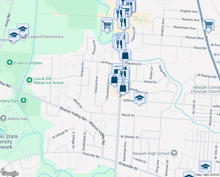 map of restaurants, bars, coffee shops, grocery stores, and more near 929 North 21st Street in Newark