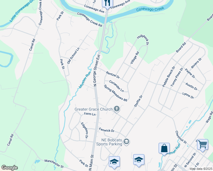map of restaurants, bars, coffee shops, grocery stores, and more near 245 Spring Meadows Road in Manchester