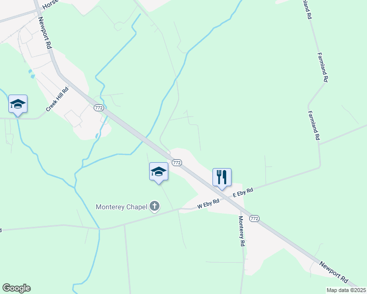 map of restaurants, bars, coffee shops, grocery stores, and more near 5 Spring Road in Lancaster County