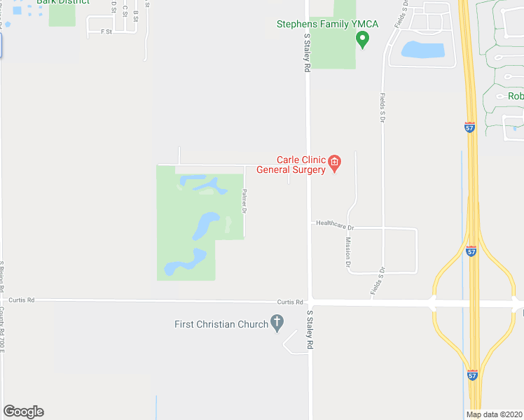 map of restaurants, bars, coffee shops, grocery stores, and more near 3202 Palmer Drive in Champaign