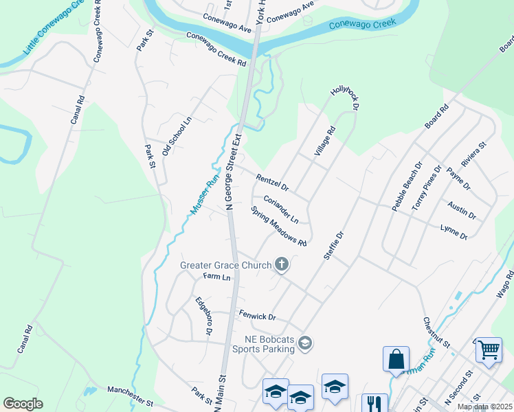 map of restaurants, bars, coffee shops, grocery stores, and more near 245 Spring Meadows Road in Manchester