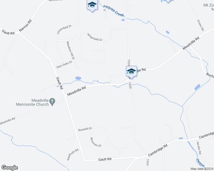 map of restaurants, bars, coffee shops, grocery stores, and more near 5843 Meadville Road in Narvon