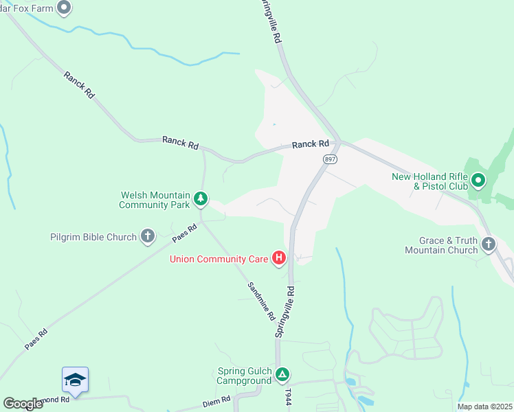 map of restaurants, bars, coffee shops, grocery stores, and more near 5200 Honeysuckle Ln in New Holland