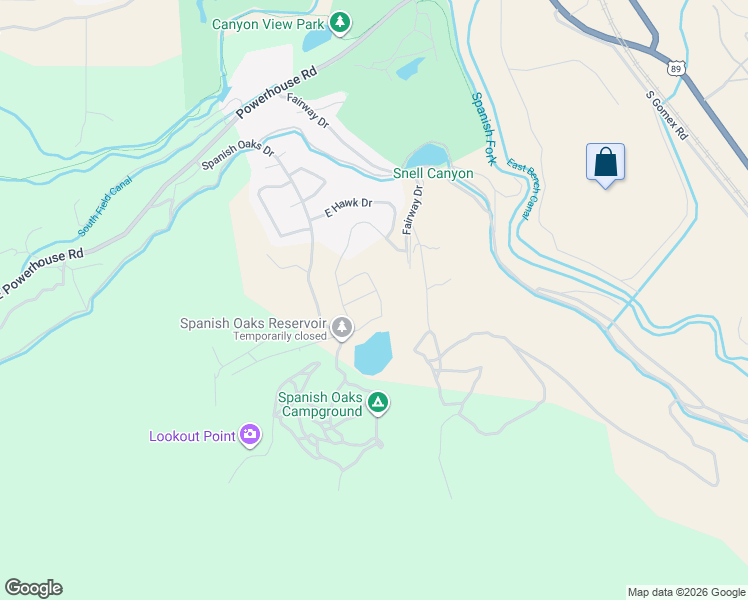 map of restaurants, bars, coffee shops, grocery stores, and more near 3294 East 2770 South in Spanish Fork