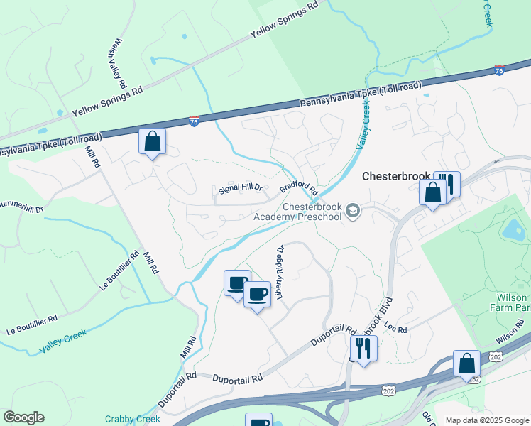 map of restaurants, bars, coffee shops, grocery stores, and more near 4 Woodstream Drive in Wayne