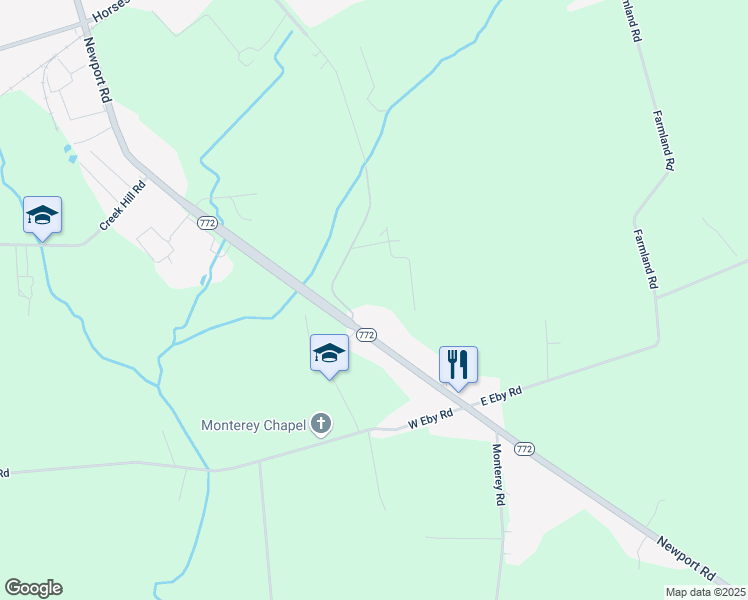 map of restaurants, bars, coffee shops, grocery stores, and more near 5 Spring Road in Lancaster County