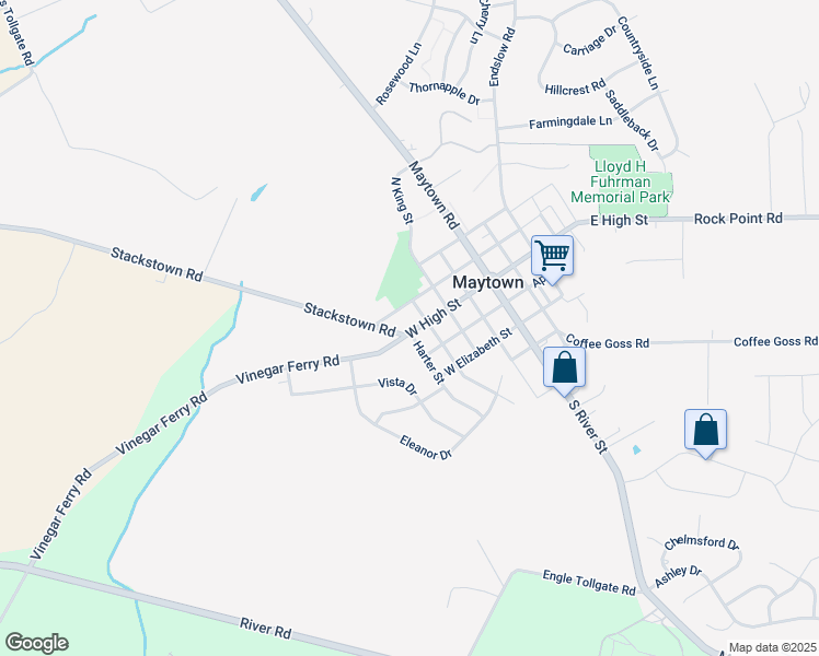 map of restaurants, bars, coffee shops, grocery stores, and more near 133 West High Street in Marietta