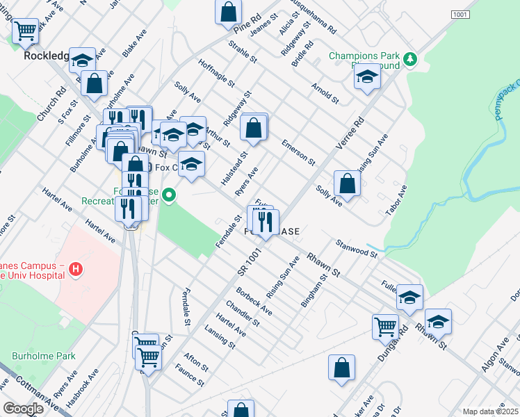 map of restaurants, bars, coffee shops, grocery stores, and more near 820 Fuller Street in Philadelphia