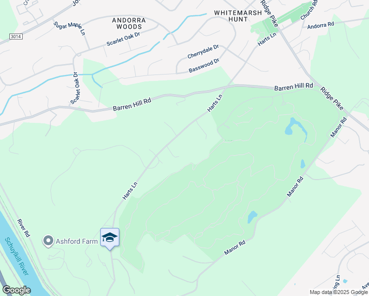 map of restaurants, bars, coffee shops, grocery stores, and more near 2160 Harts Lane in Conshohocken