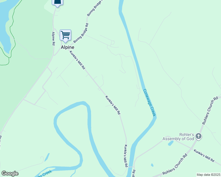 map of restaurants, bars, coffee shops, grocery stores, and more near Kunkles Mill Road in Lewisberry