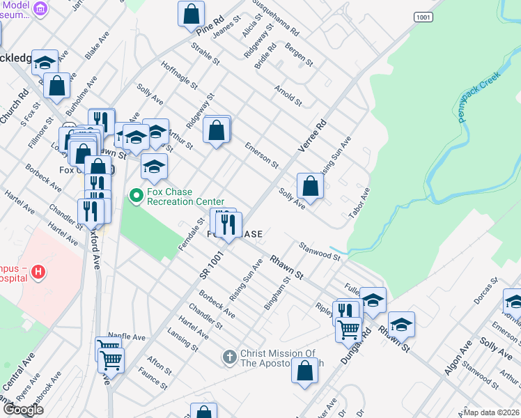 map of restaurants, bars, coffee shops, grocery stores, and more near 839 Stanwood Street in Philadelphia