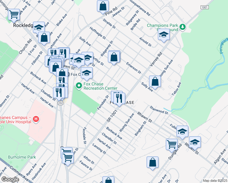 map of restaurants, bars, coffee shops, grocery stores, and more near 820 Fuller Street in Philadelphia
