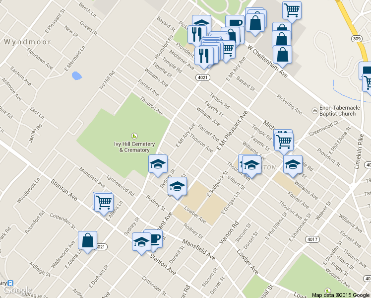 map of restaurants, bars, coffee shops, grocery stores, and more near 1231 E Sydney St in Philadelphia