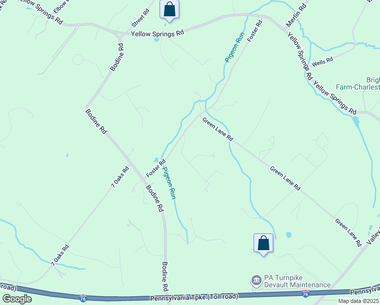 map of restaurants, bars, coffee shops, grocery stores, and more near 2 Rapps Run Drive in Malvern