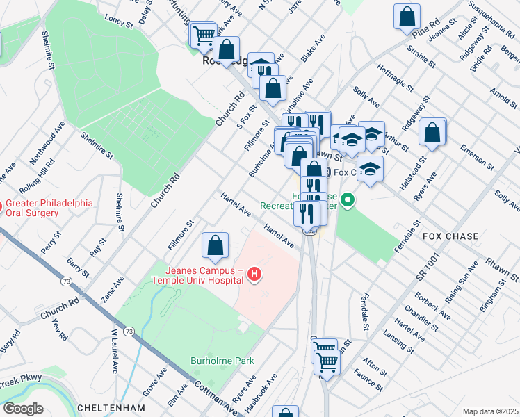 map of restaurants, bars, coffee shops, grocery stores, and more near 320 Chandler Street in Philadelphia