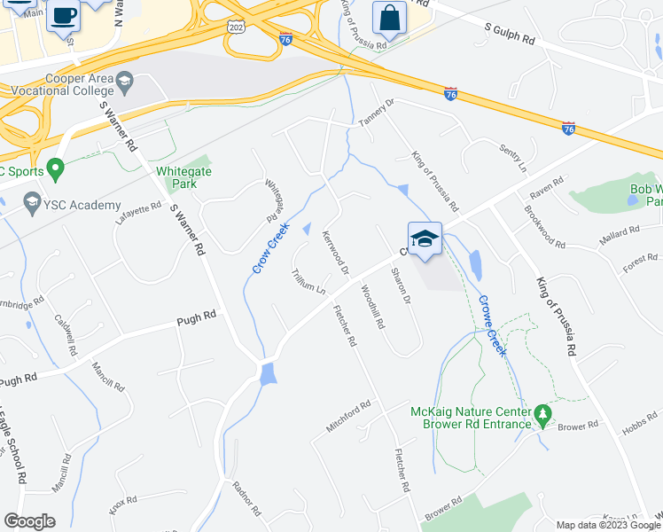map of restaurants, bars, coffee shops, grocery stores, and more near 1000 Winsome Court in Wayne