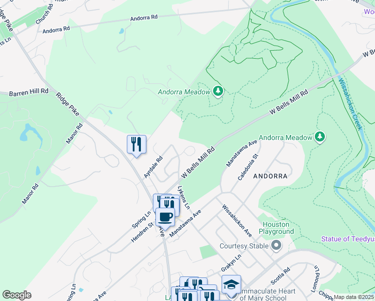 map of restaurants, bars, coffee shops, grocery stores, and more near 902 Ronnie Circle in Philadelphia