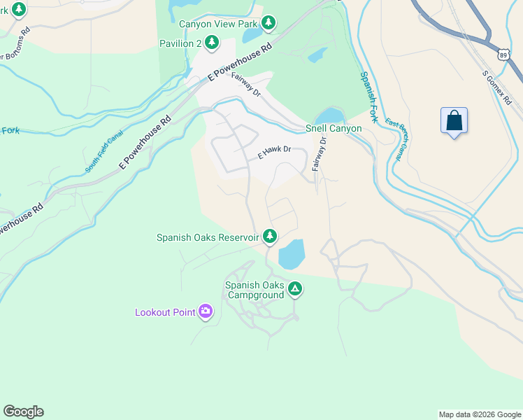 map of restaurants, bars, coffee shops, grocery stores, and more near 2912 S Spanish Oaks Drive in Spanish Fork