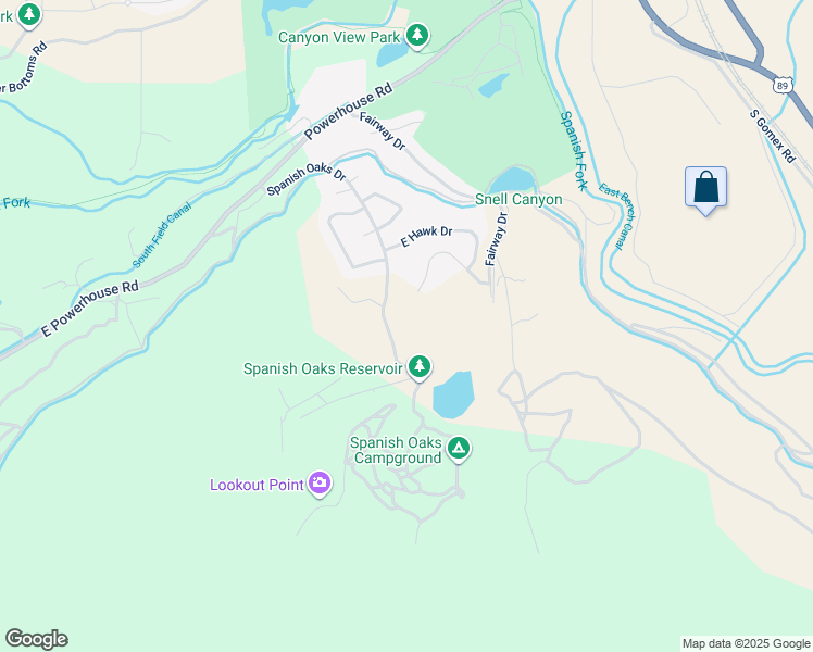 map of restaurants, bars, coffee shops, grocery stores, and more near 2748 South Eagle Drive in Spanish Fork
