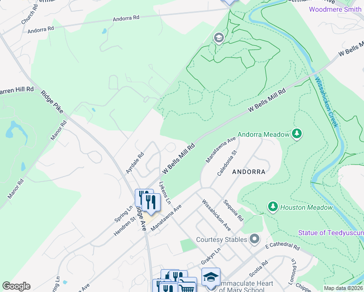 map of restaurants, bars, coffee shops, grocery stores, and more near 911 Ronnie Circle in Philadelphia