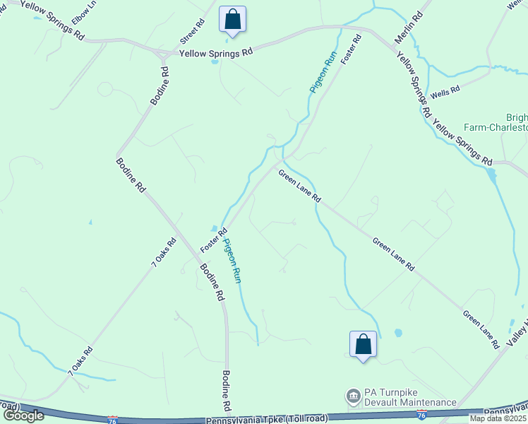 map of restaurants, bars, coffee shops, grocery stores, and more near 2 Rapps Run Drive in Malvern