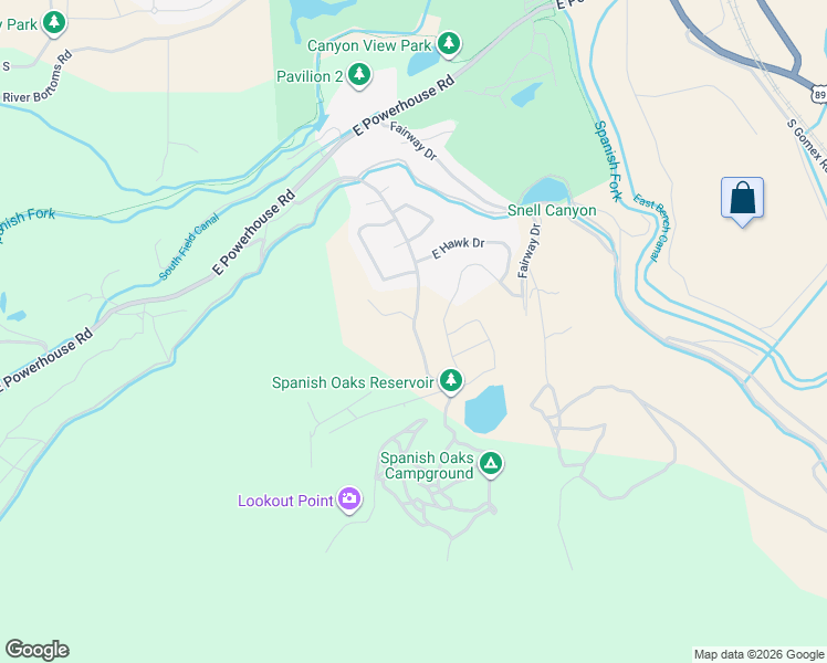 map of restaurants, bars, coffee shops, grocery stores, and more near 2769 South Spanish Oaks Drive in Spanish Fork