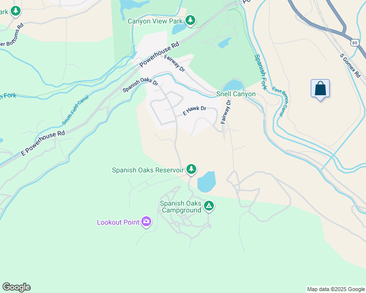 map of restaurants, bars, coffee shops, grocery stores, and more near 2714 South Eagle Drive in Spanish Fork
