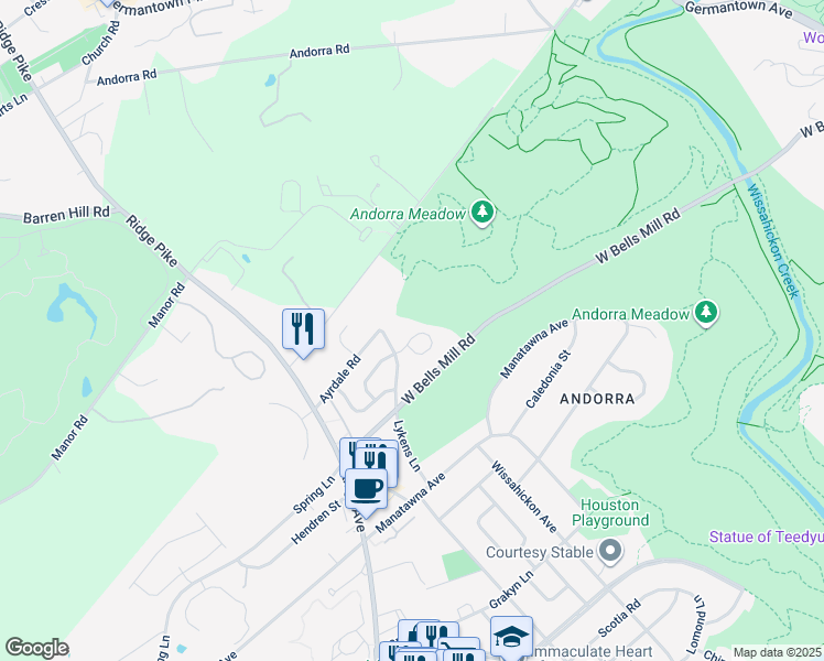 map of restaurants, bars, coffee shops, grocery stores, and more near 905 Ronnie Circle in Philadelphia