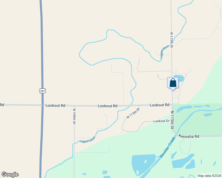 map of restaurants, bars, coffee shops, grocery stores, and more near 10901-11101 Lookout Road in Longmont