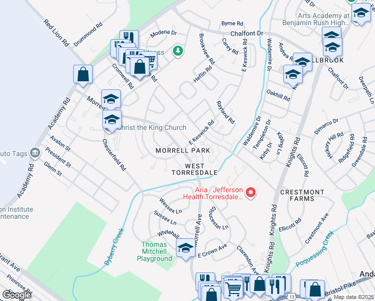 map of restaurants, bars, coffee shops, grocery stores, and more near in Philadelphia