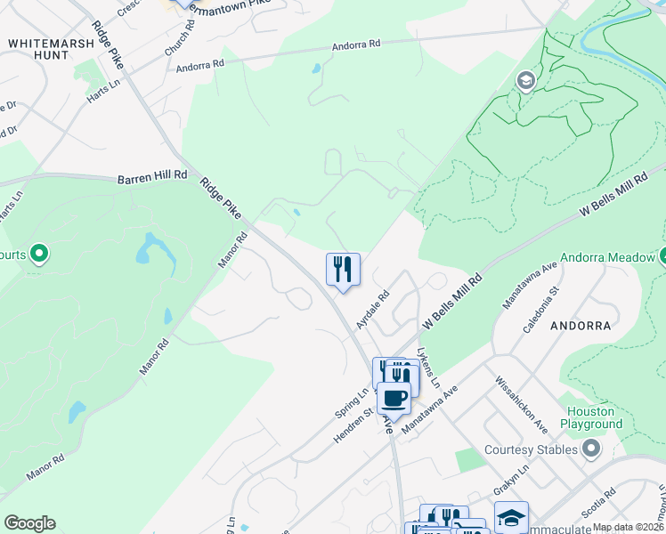 map of restaurants, bars, coffee shops, grocery stores, and more near 217 West Northwestern Avenue in Philadelphia